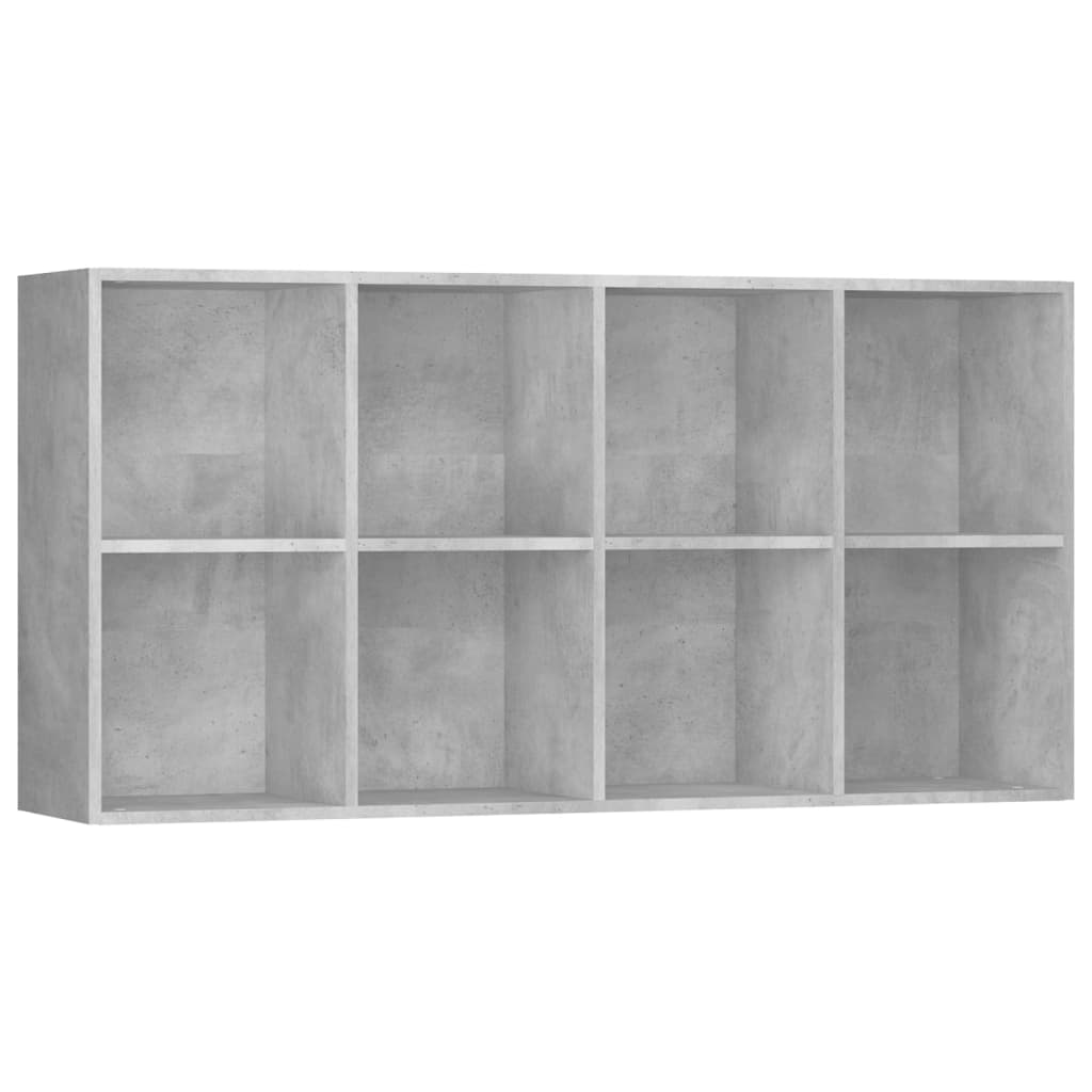 Bibliotecă/Dulap, gri beton, 66x30x130 cm, lemn prelucrat