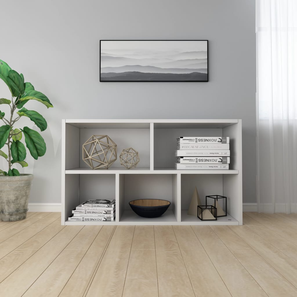 Bookcase/Sideboard, white, 50x25x80 cm, chipboard