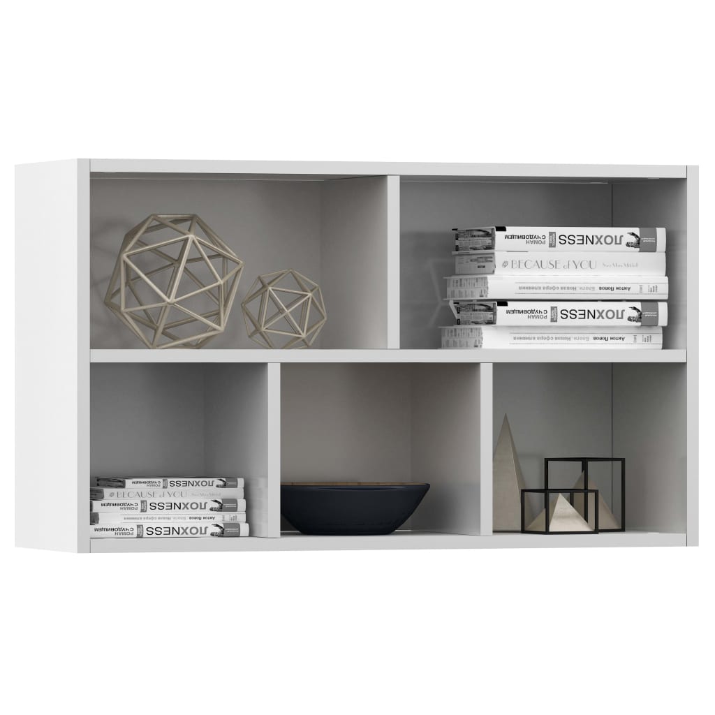 Bookcase/Sideboard, white, 50x25x80 cm, chipboard