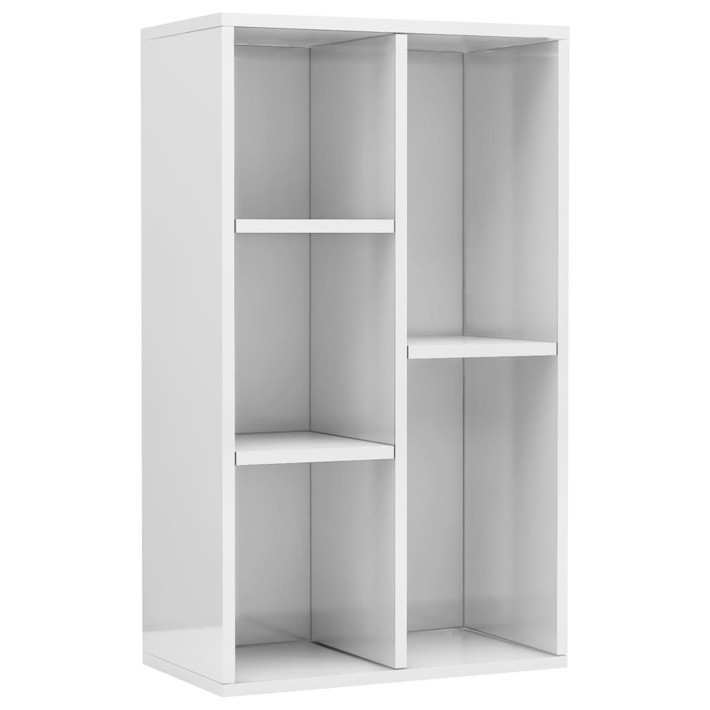 Bookcase/sideboard, extra-glossy white, 50x25x80 cm, chipboard