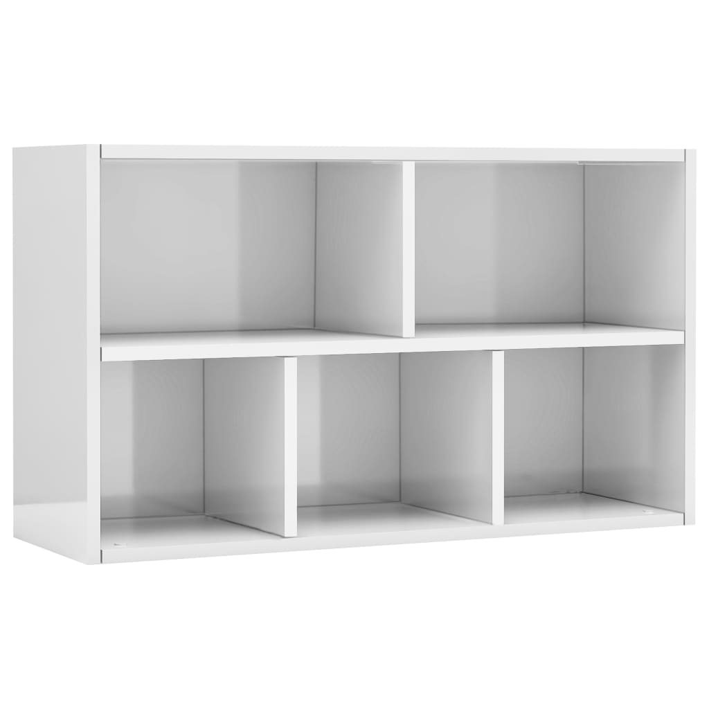 Bookcase/sideboard, extra-glossy white, 50x25x80 cm, chipboard