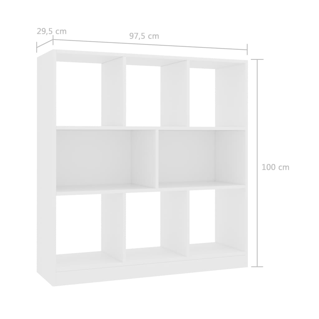 Bookcase, white, 97.5x29.5x100 cm, chipboard