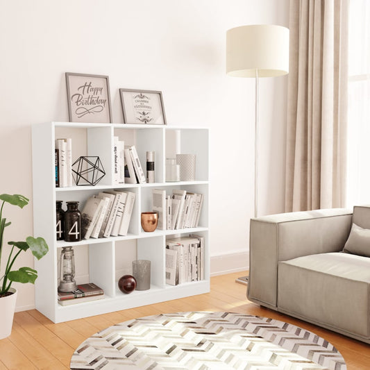 Bibliotecă, alb, 97,5x29,5x100 cm, lemn prelucrat
