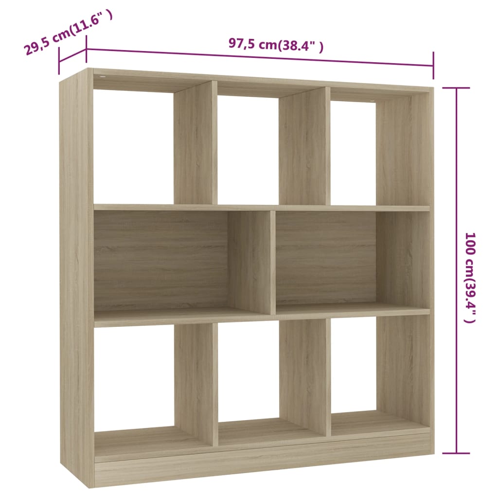 Bookcase, sonoma oak, 97.5x29.5x100 cm, chipboard
