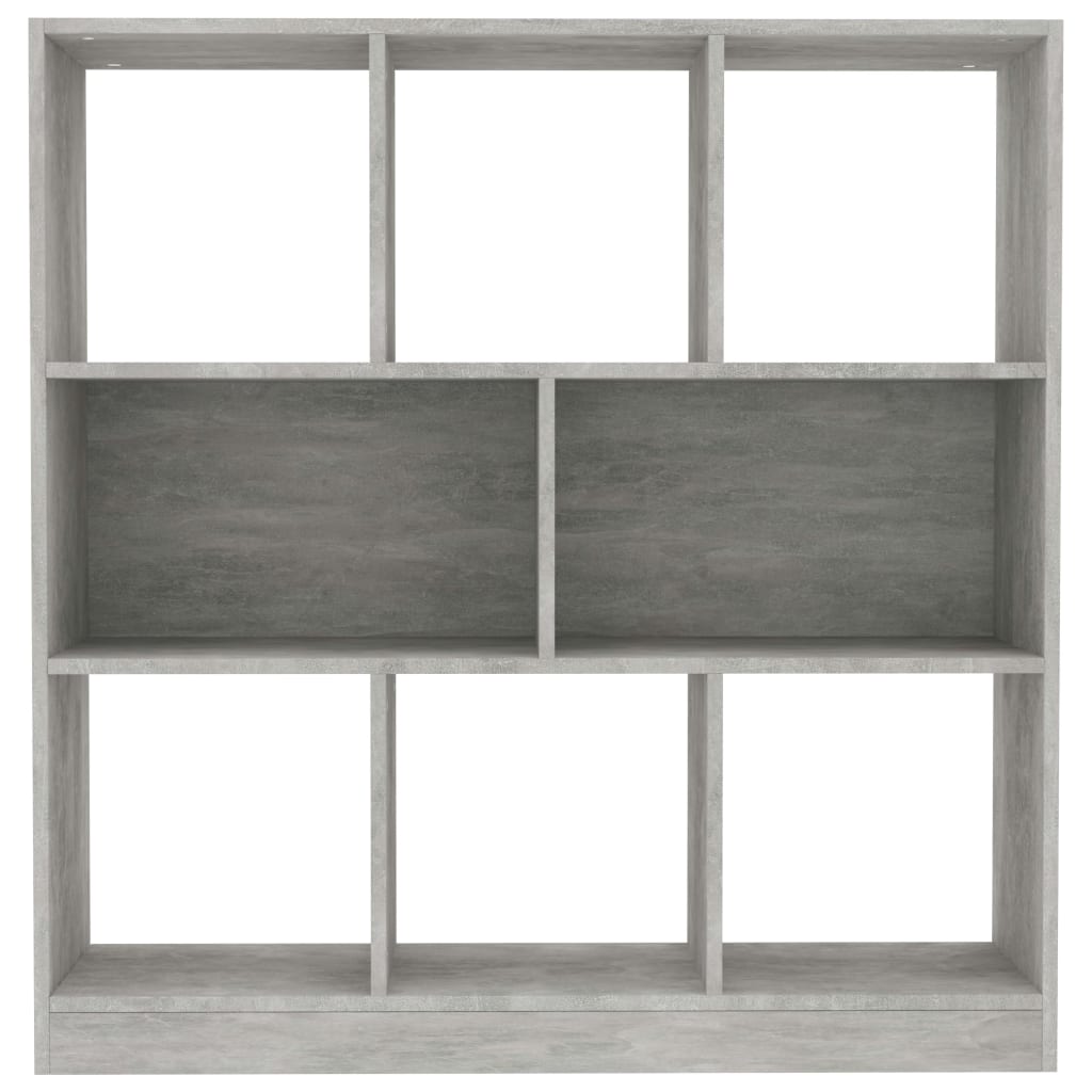 Bibliotecă, gri beton, 97,5x29,5x100 cm, lemn prelucrat