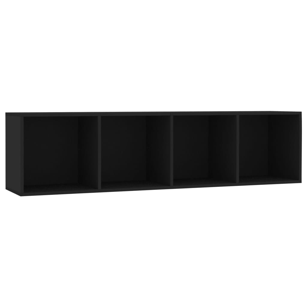 Bibliotecă/Comodă TV, negru, 143x30x36 cm