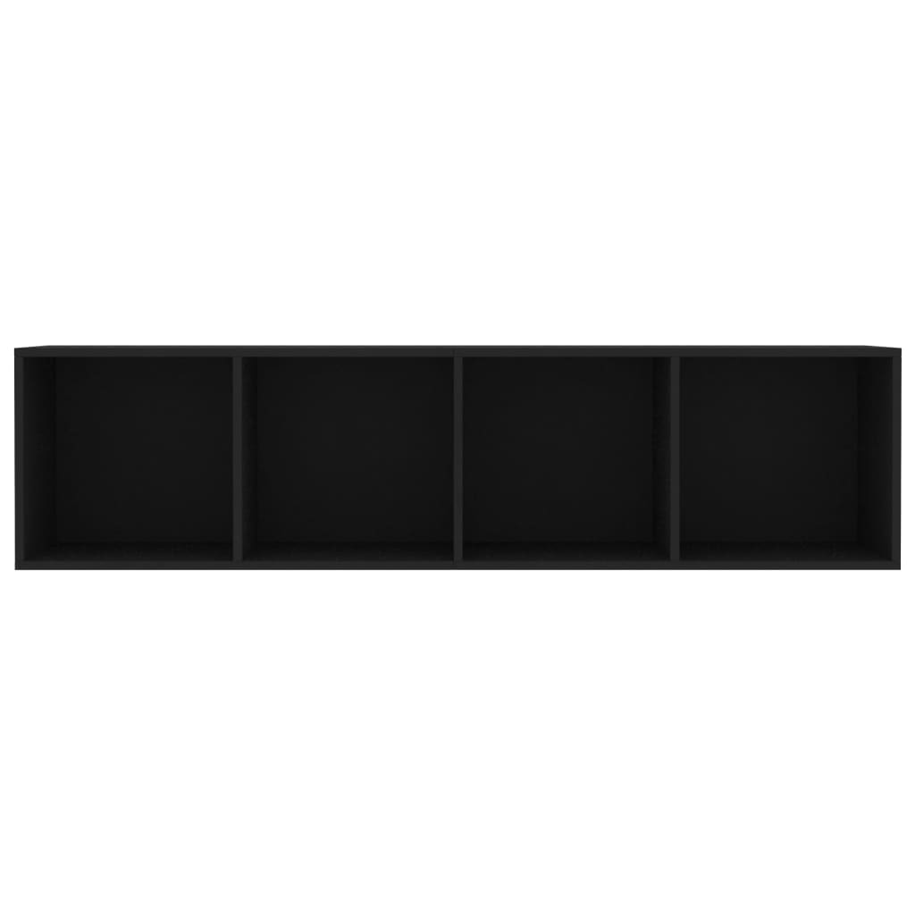 Bibliotecă/Comodă TV, negru, 143x30x36 cm
