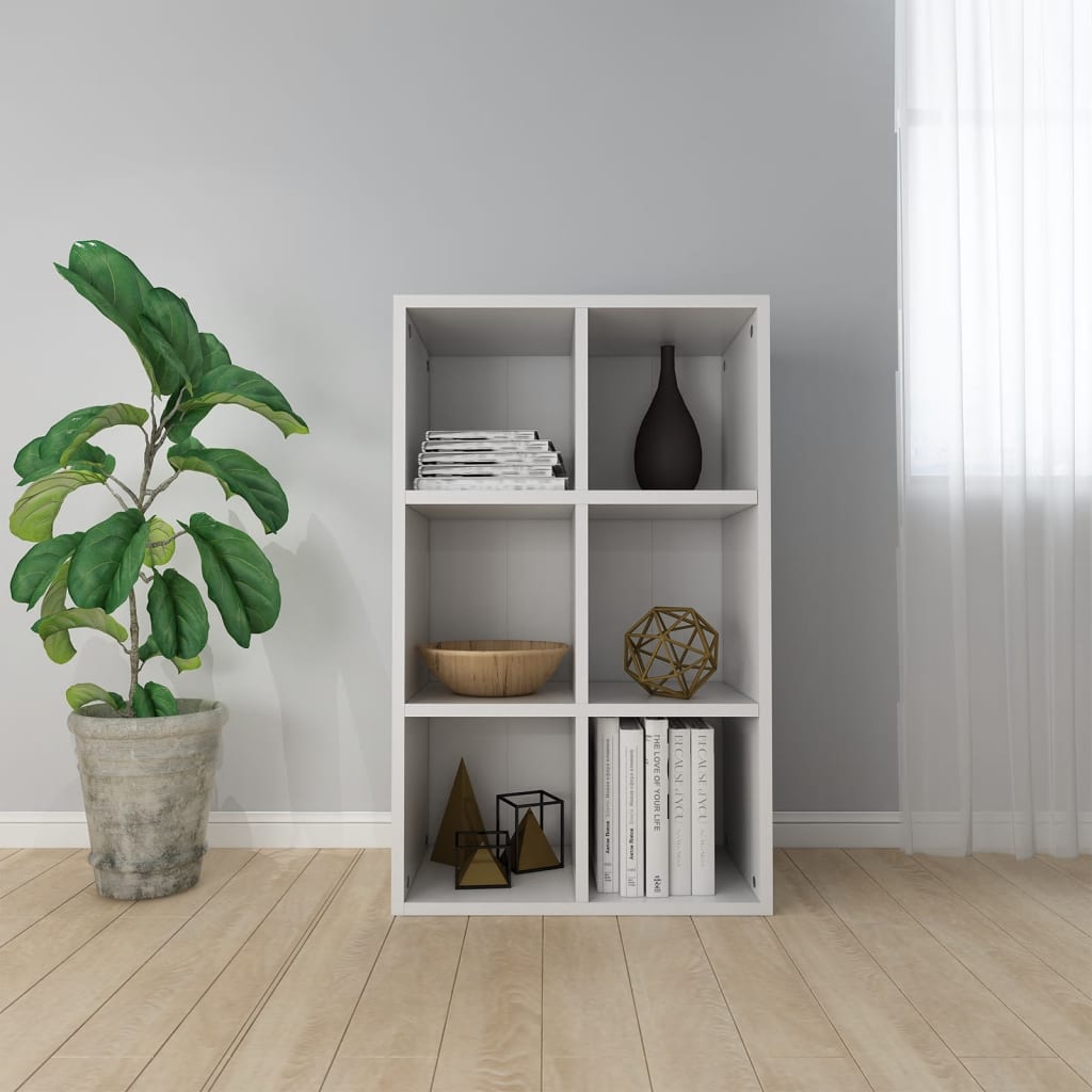 Bibliotecă/Servantă, alb, 66x30x98 cm, PAL
