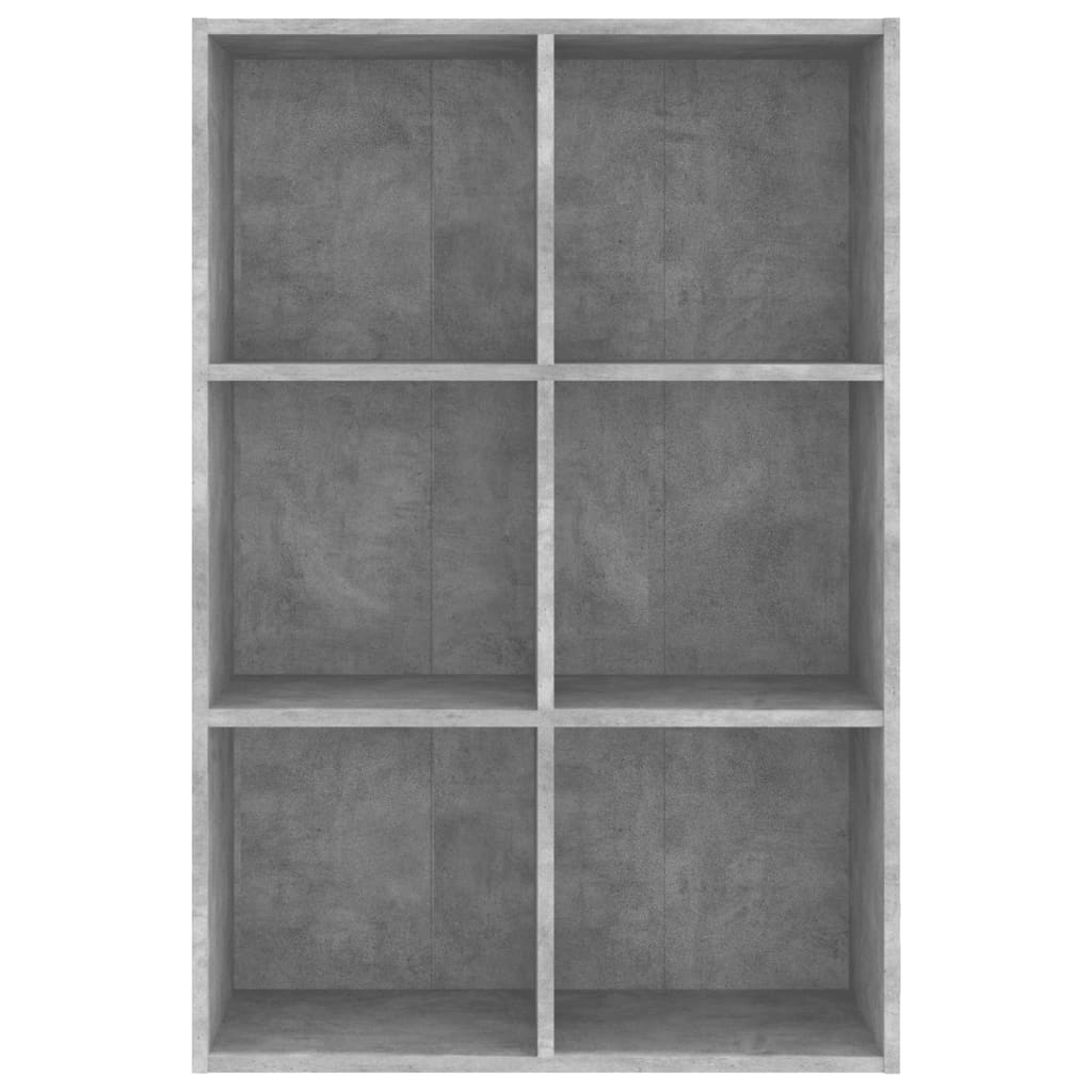 Bibliotecă/Servantă, gri beton, 66x30x98 cm, PAL