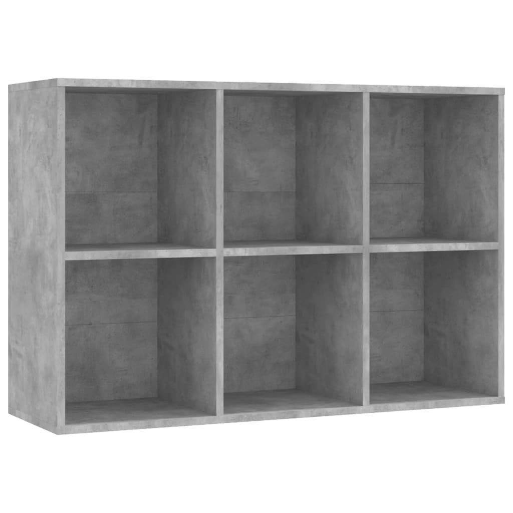 Bibliotecă/Servantă, gri beton, 66x30x98 cm, PAL