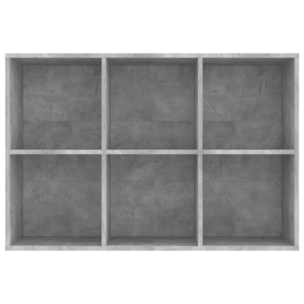 Bibliotecă/Servantă, gri beton, 66x30x98 cm, PAL