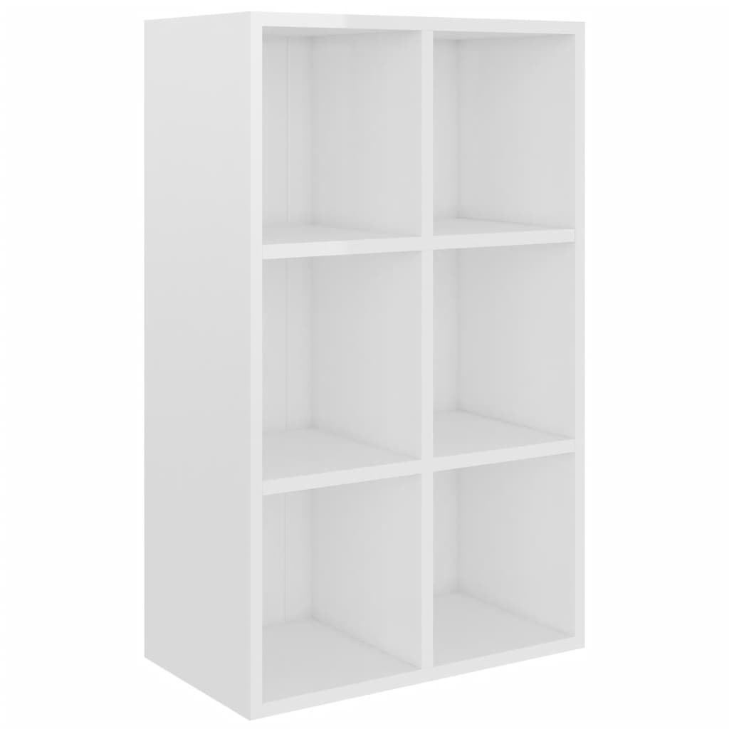 Bibliotecă/Servantă, alb extralucios, 66x30x98 cm, PAL