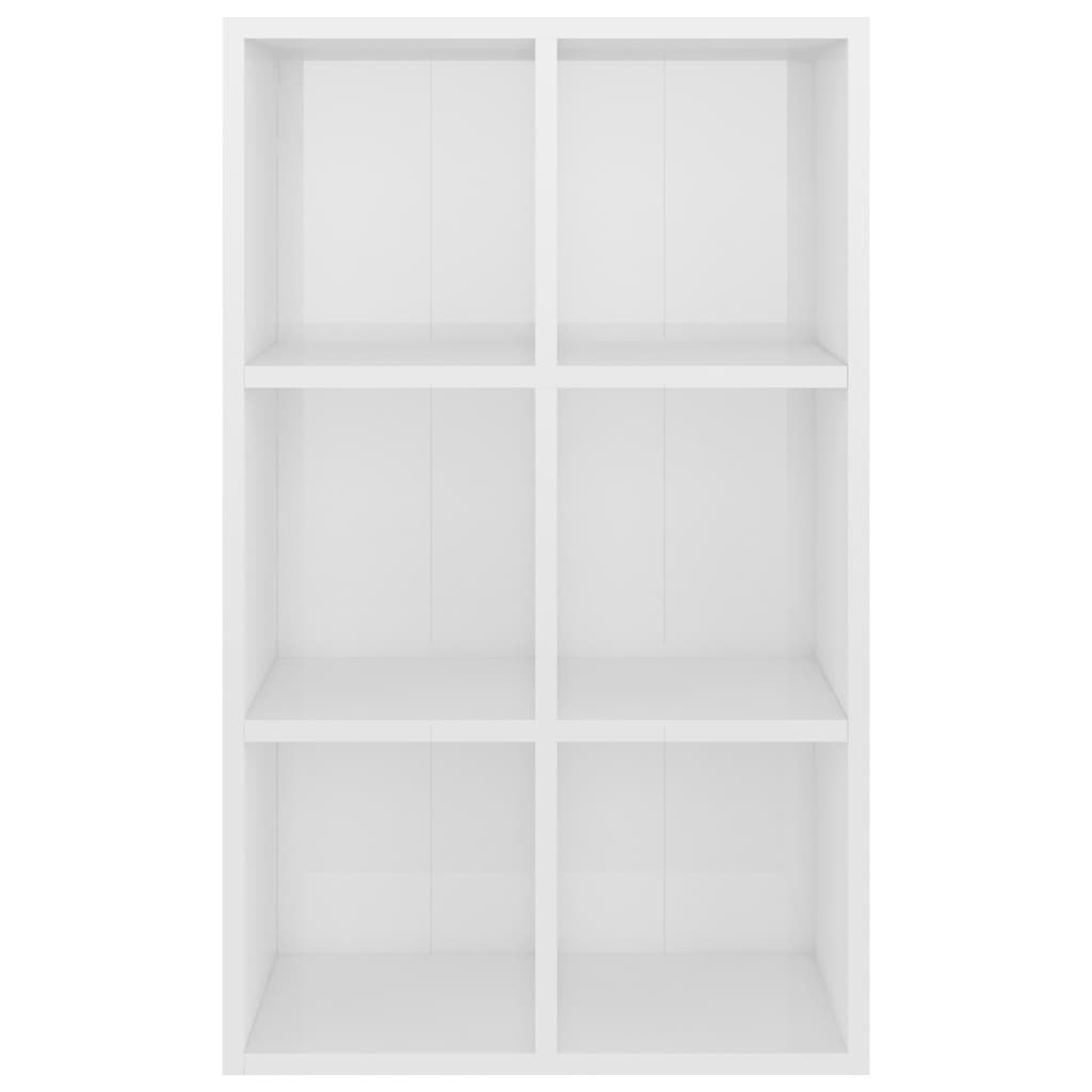 Bibliotecă/Servantă, alb extralucios, 66x30x98 cm, PAL