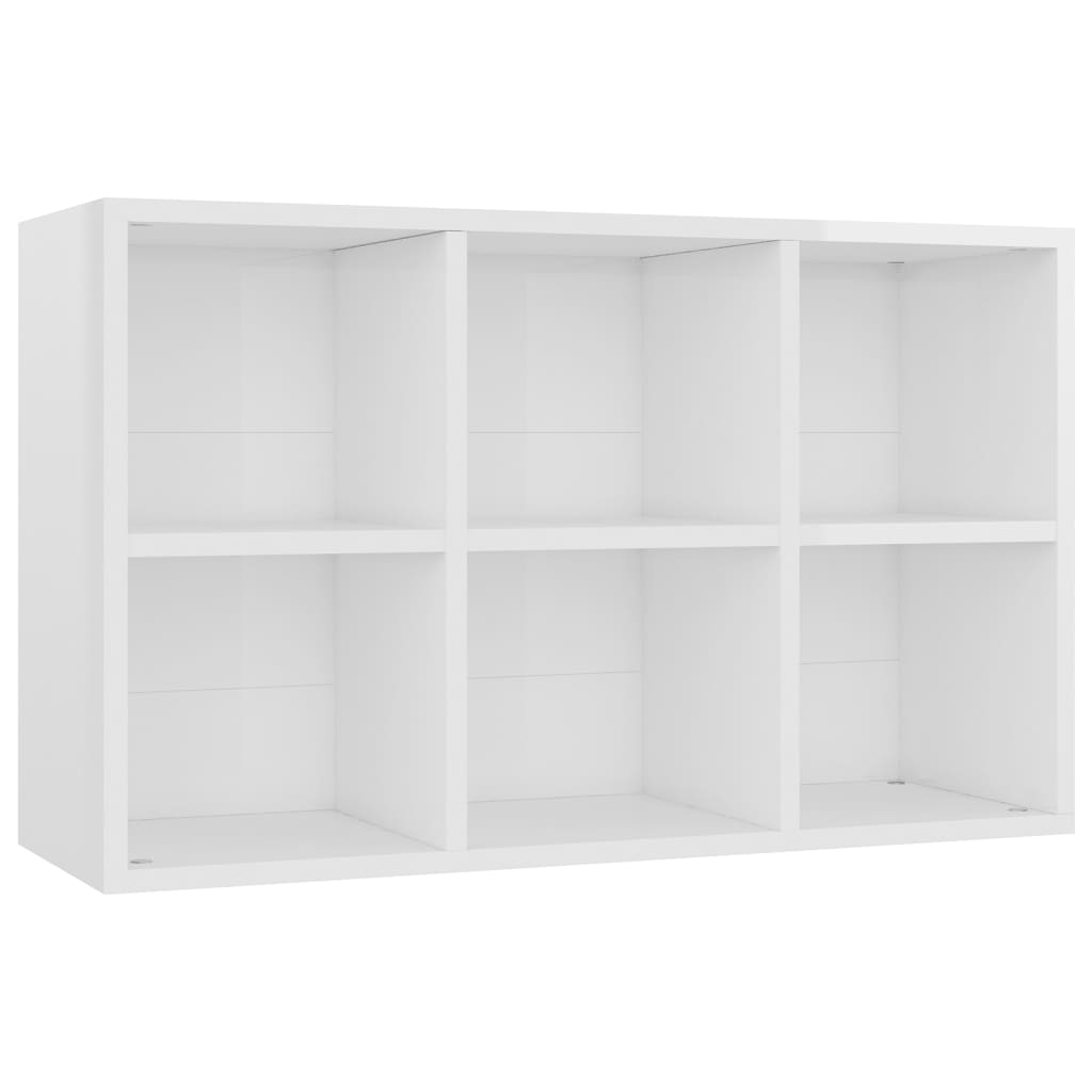 Bibliotecă/Servantă, alb extralucios, 66x30x98 cm, PAL