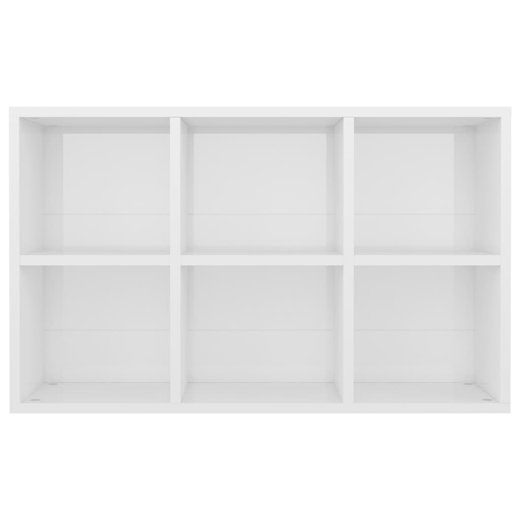Bibliotecă/Servantă, alb extralucios, 66x30x98 cm, PAL