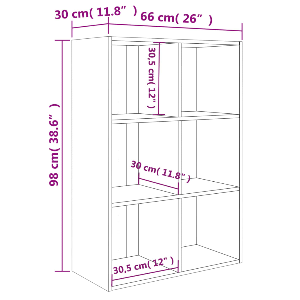 Bibliotecă/Servantă, alb extralucios, 66x30x98 cm, PAL