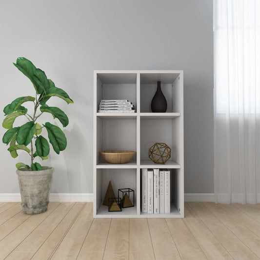 Bibliotecă/Servantă, alb extralucios, 66x30x98 cm, PAL