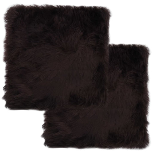Seat cushions, 2 pcs., brown, 40 x 40 cm, genuine sheepskin