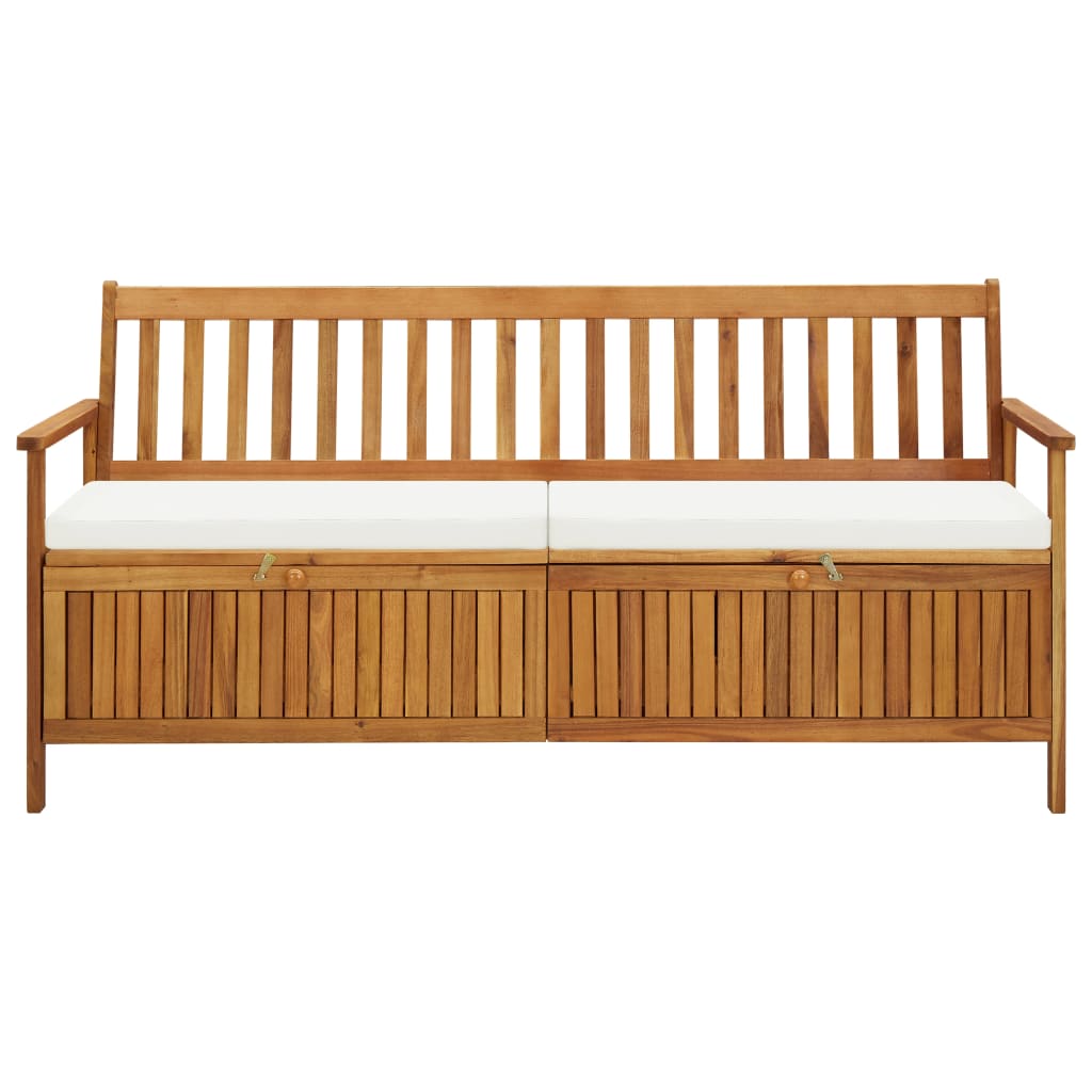Bancă de depozitare cu pernă, 170 cm, lemn masiv de acacia