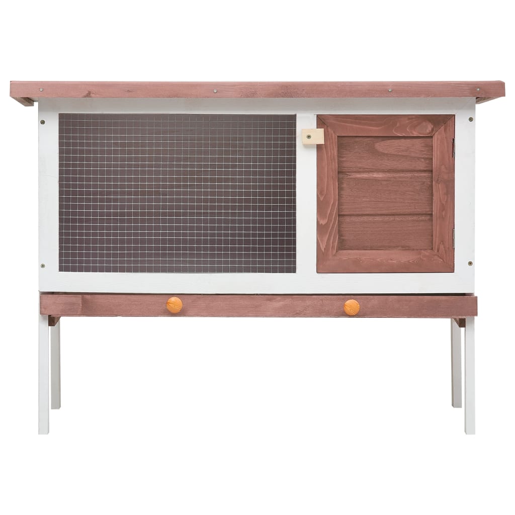Outdoor rabbit cage, 1 level, brown, wood