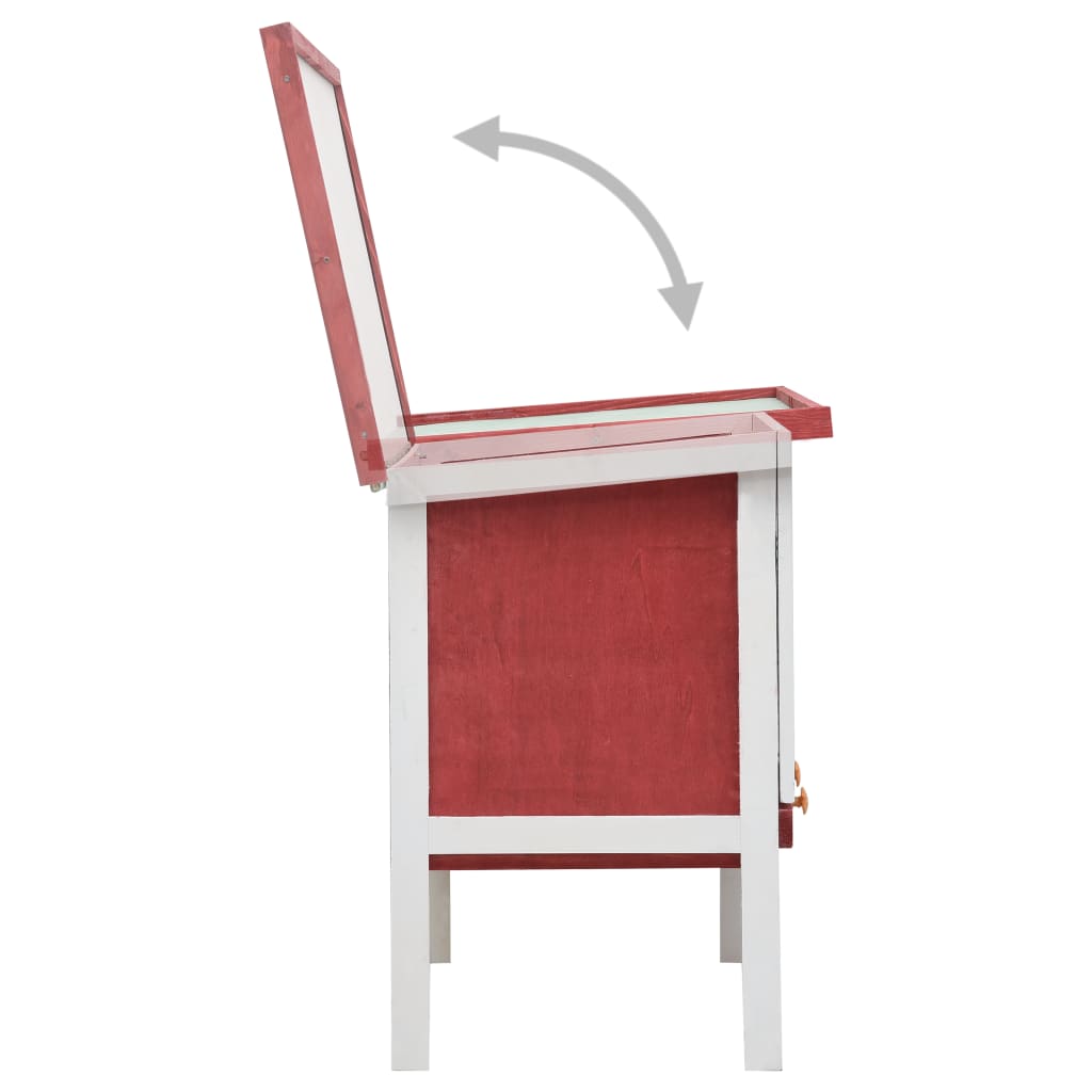 Rabbit cage for outdoor, 1 level, red, wood
