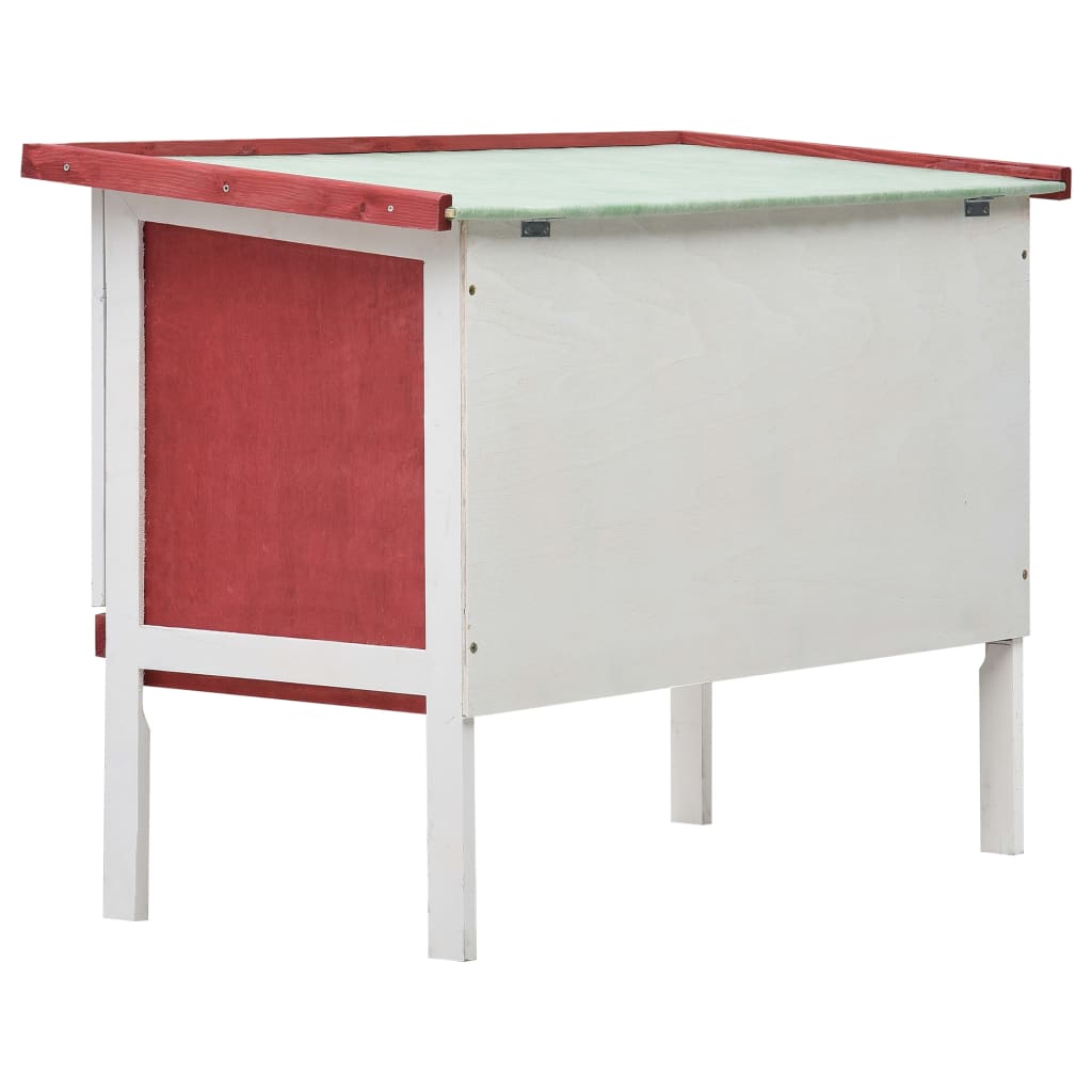 Rabbit cage for outdoor, 1 level, red, wood