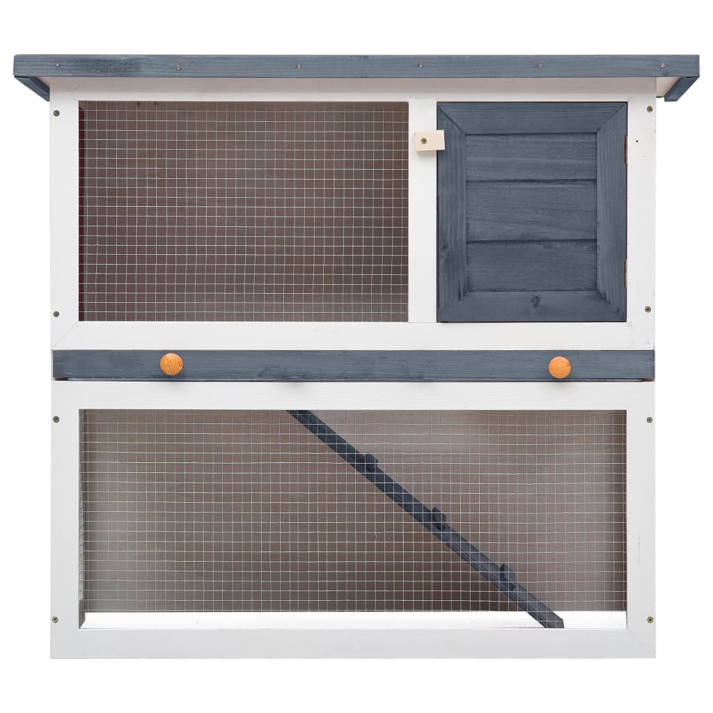 Outdoor rabbit cage, 1 door, gray, wood