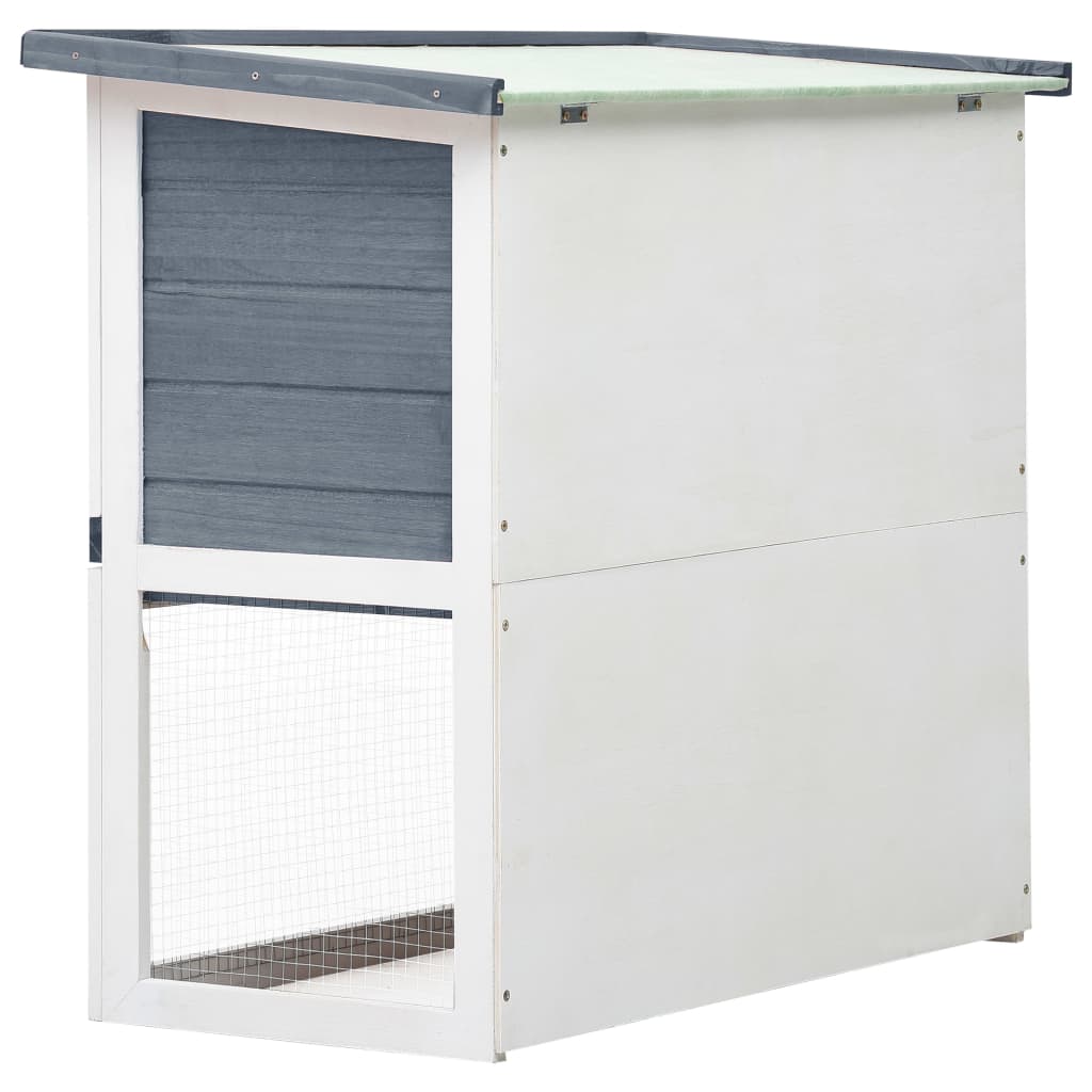 Outdoor rabbit cage, 1 door, gray, wood