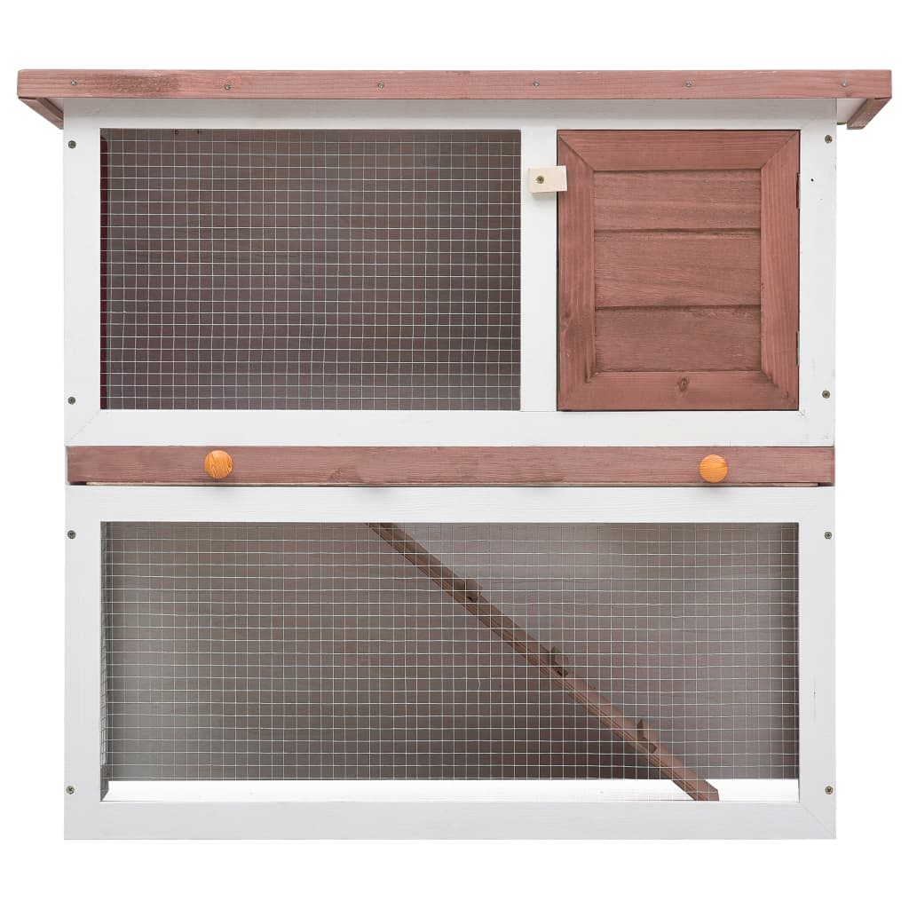 Outdoor rabbit cage, 1 door, brown, wood