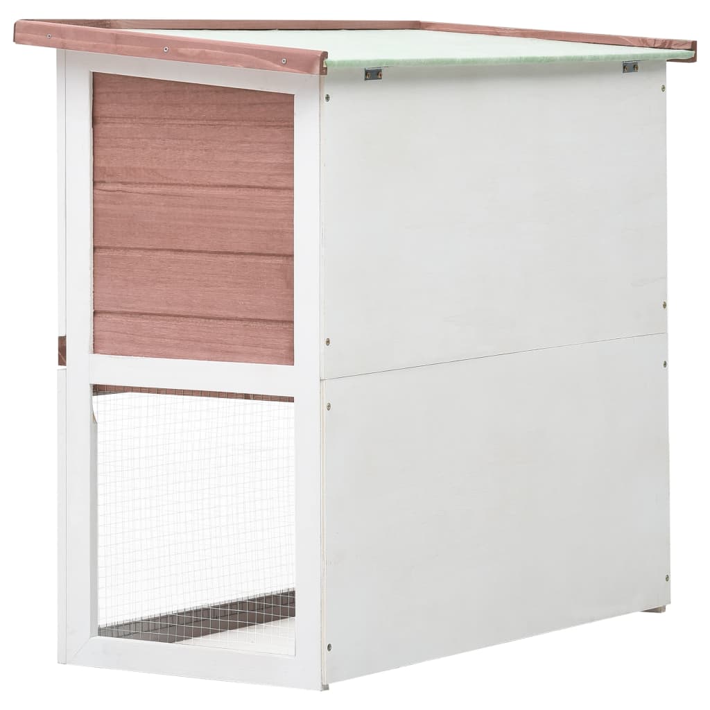 Outdoor rabbit cage, 1 door, brown, wood