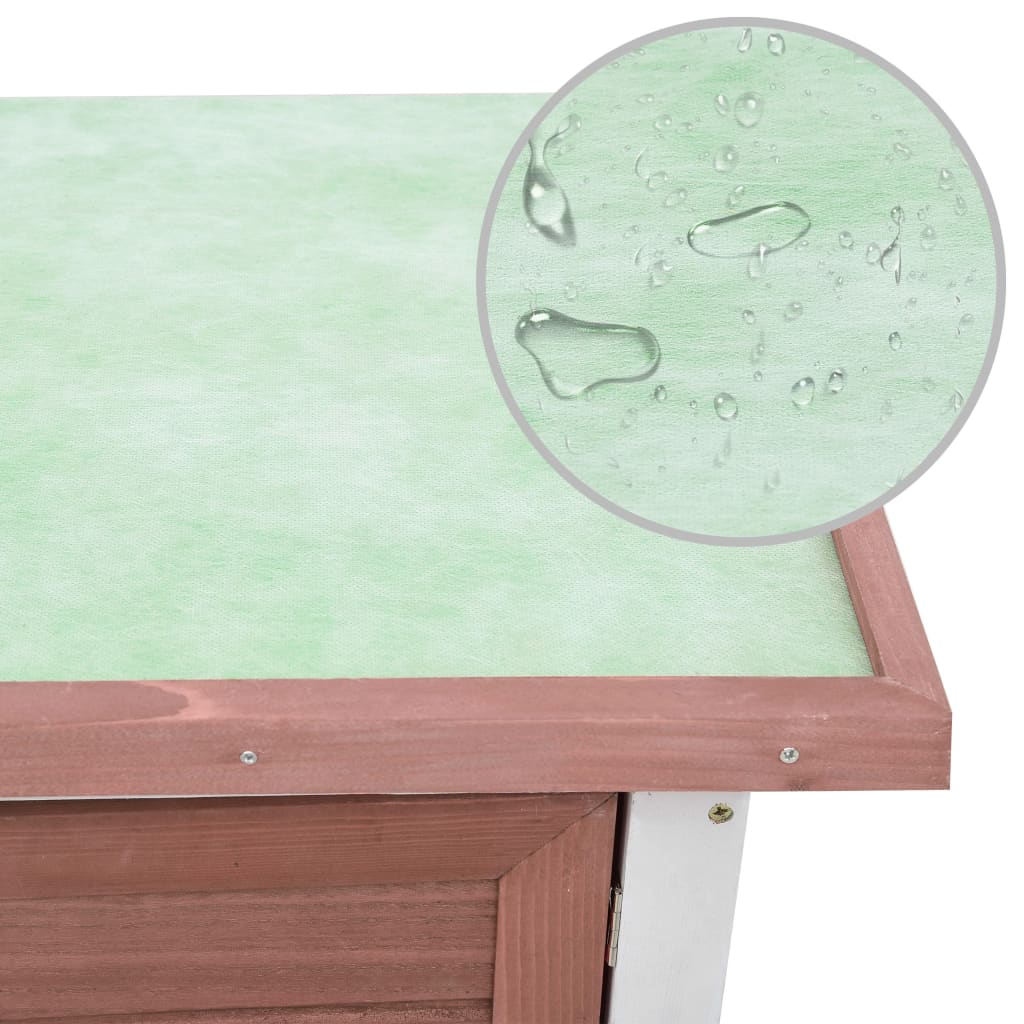 Outdoor rabbit cage, 1 door, brown, wood