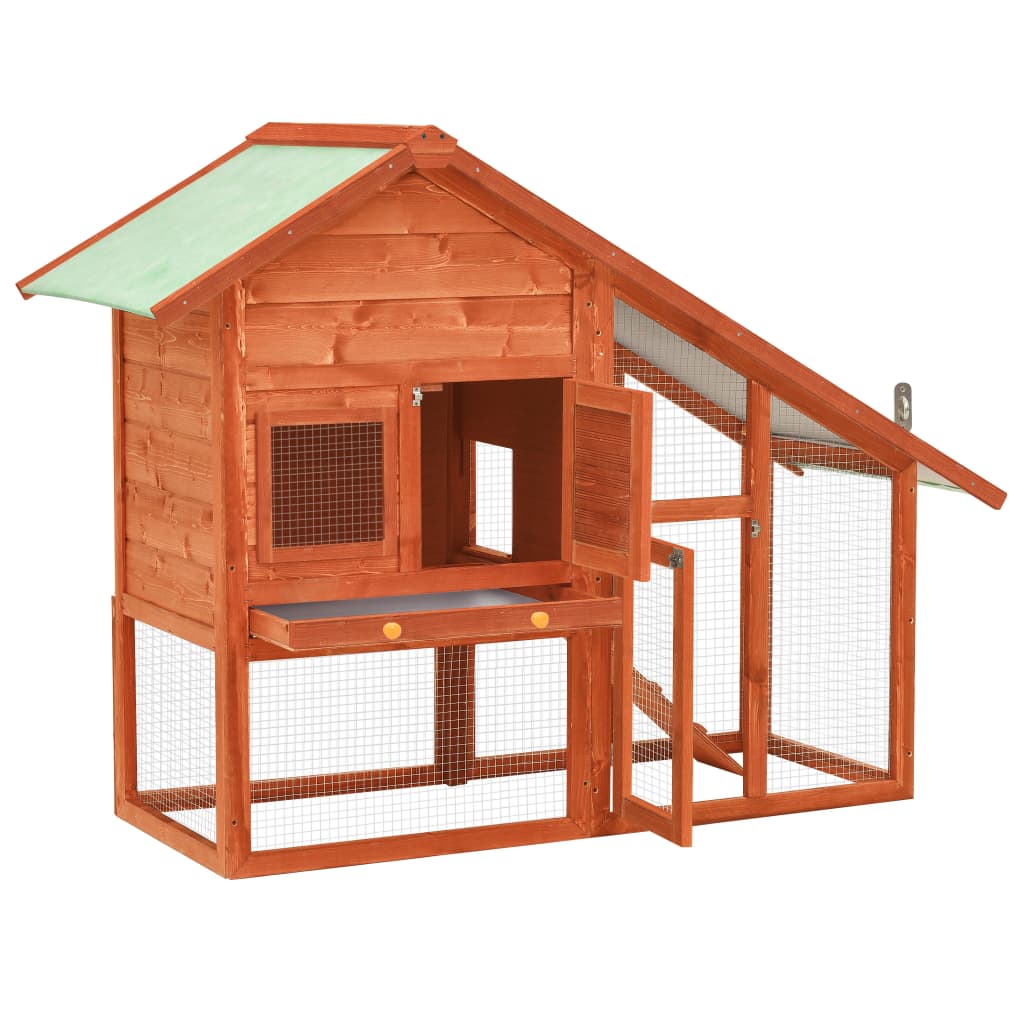 Rabbit cage, 140 x 63 x 120 cm, solid fir wood
