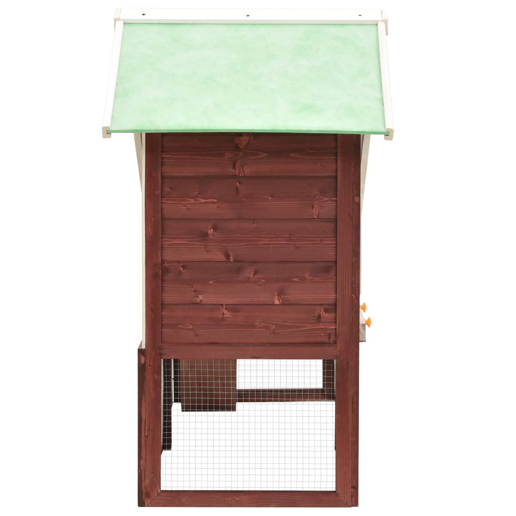 Rabbit cage, brown/white, 140 x 63 x 120 cm, solid fir wood