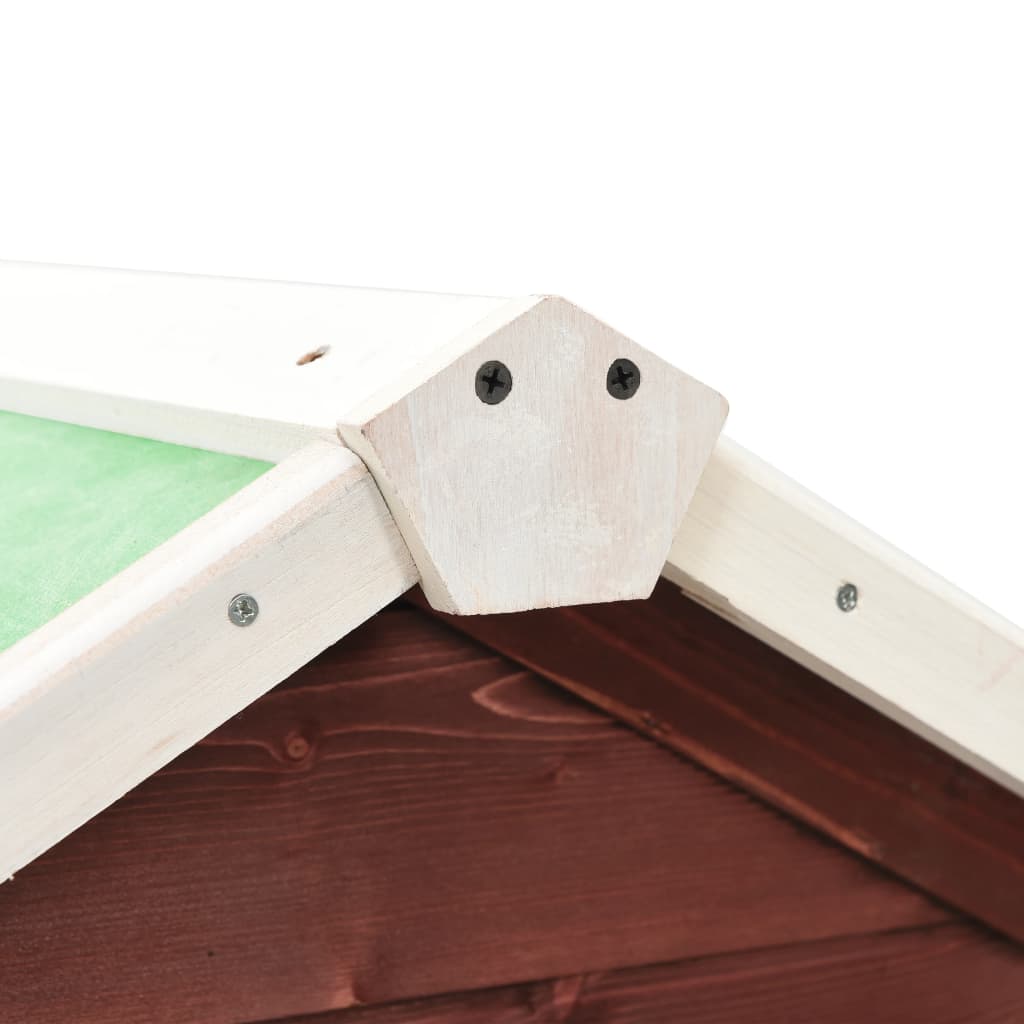 Rabbit cage, brown/white, 140 x 63 x 120 cm, solid fir wood
