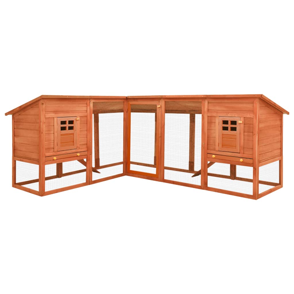 Outdoor rabbit cage, play area, brown, fir wood