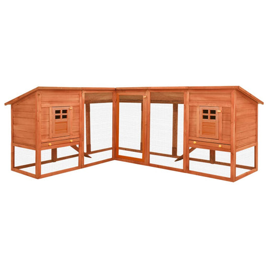 Outdoor rabbit cage, play area, brown, fir wood