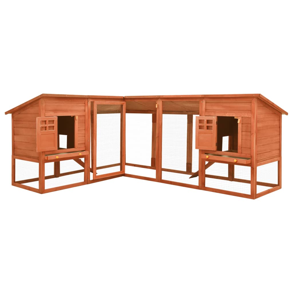 Outdoor rabbit cage, play area, brown, fir wood
