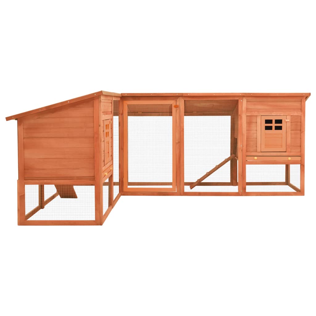 Outdoor rabbit cage, play area, brown, fir wood
