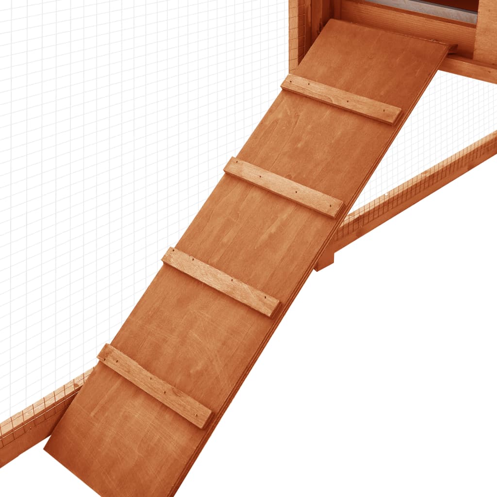 Outdoor rabbit cage, play area, brown, fir wood