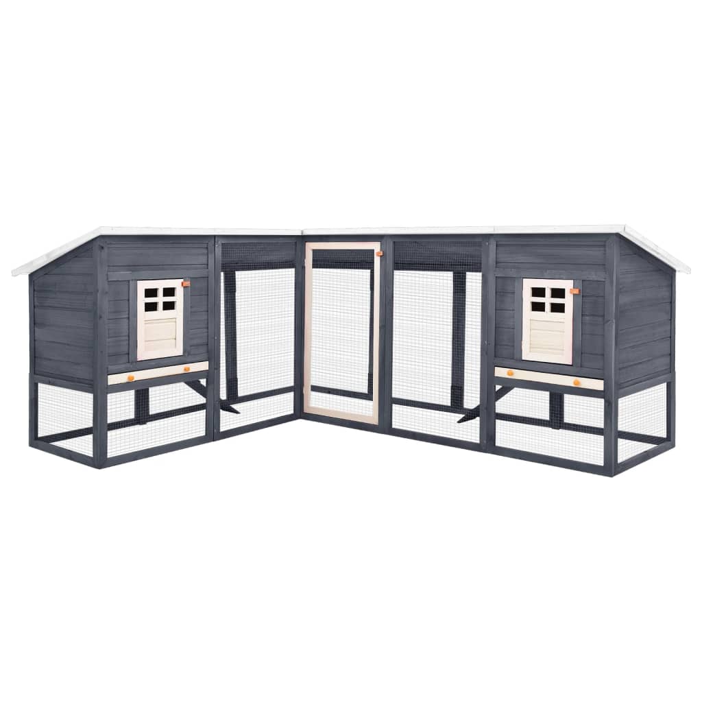 Outdoor rabbit cage, play area, grey/white, fir wood