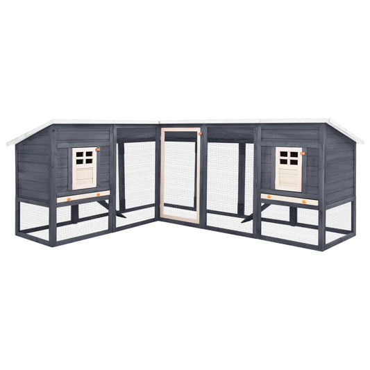 Outdoor rabbit cage, play area, grey/white, fir wood