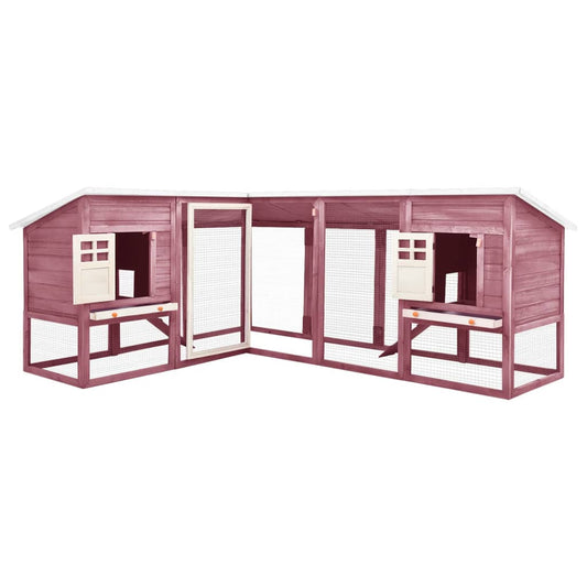 Outdoor rabbit cage, play area, brown/white, fir wood