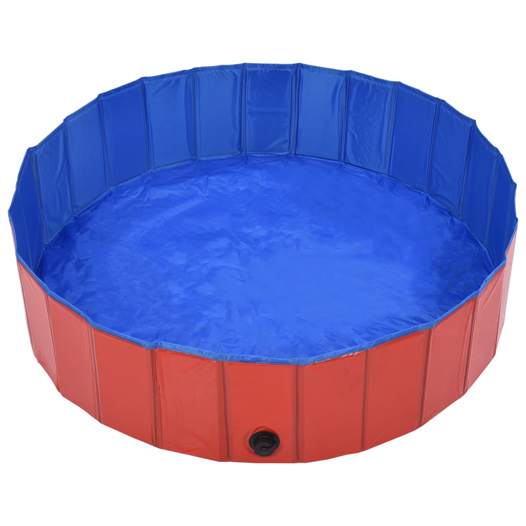 Foldable dog pool, red, 120 x 30 cm, PVC