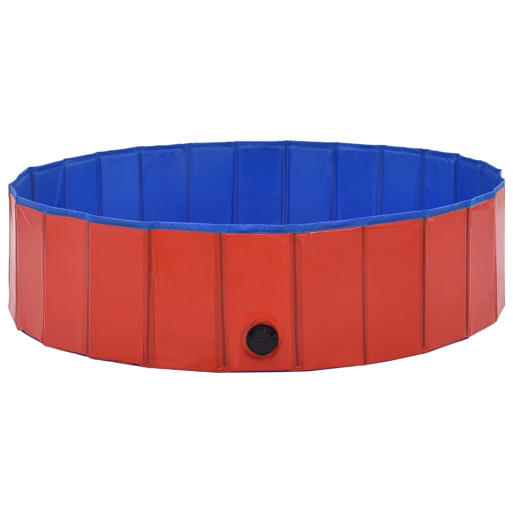 Foldable dog pool, red, 120 x 30 cm, PVC