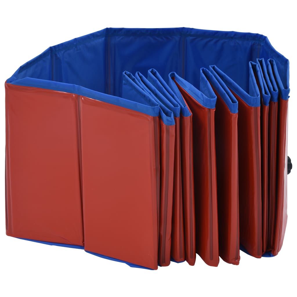 Foldable dog pool, red, 120 x 30 cm, PVC