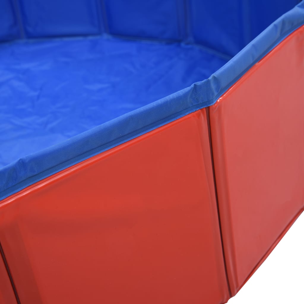 Foldable dog pool, red, 120 x 30 cm, PVC
