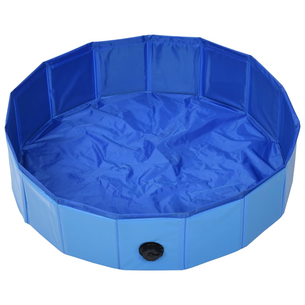 Foldable dog pool, blue, 80 x 20 cm, PVC
