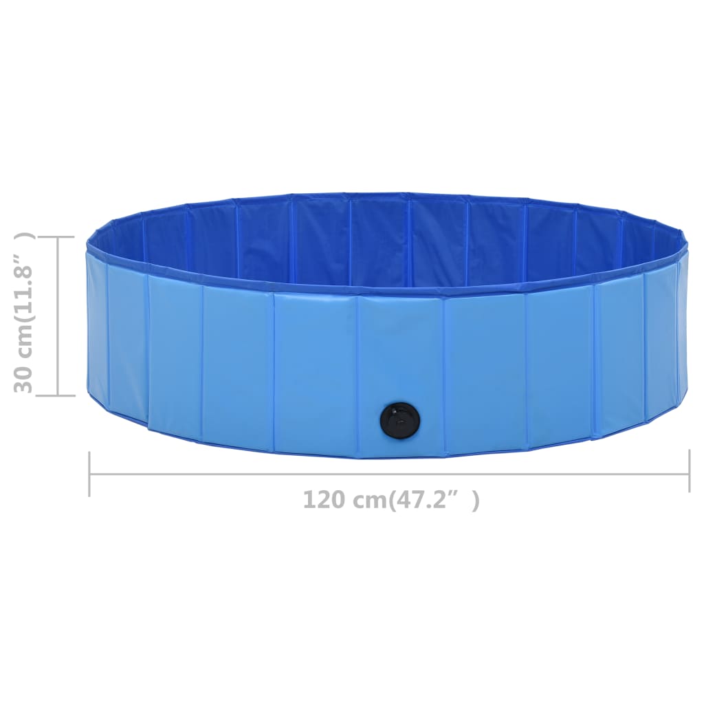 Foldable dog pool, blue, 120 x 30 cm, PVC