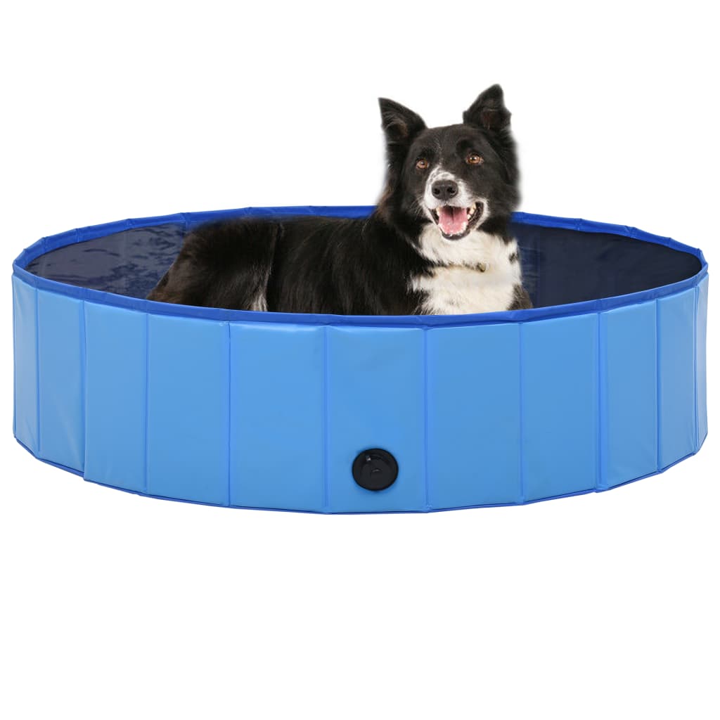 Foldable dog pool, blue, 120 x 30 cm, PVC
