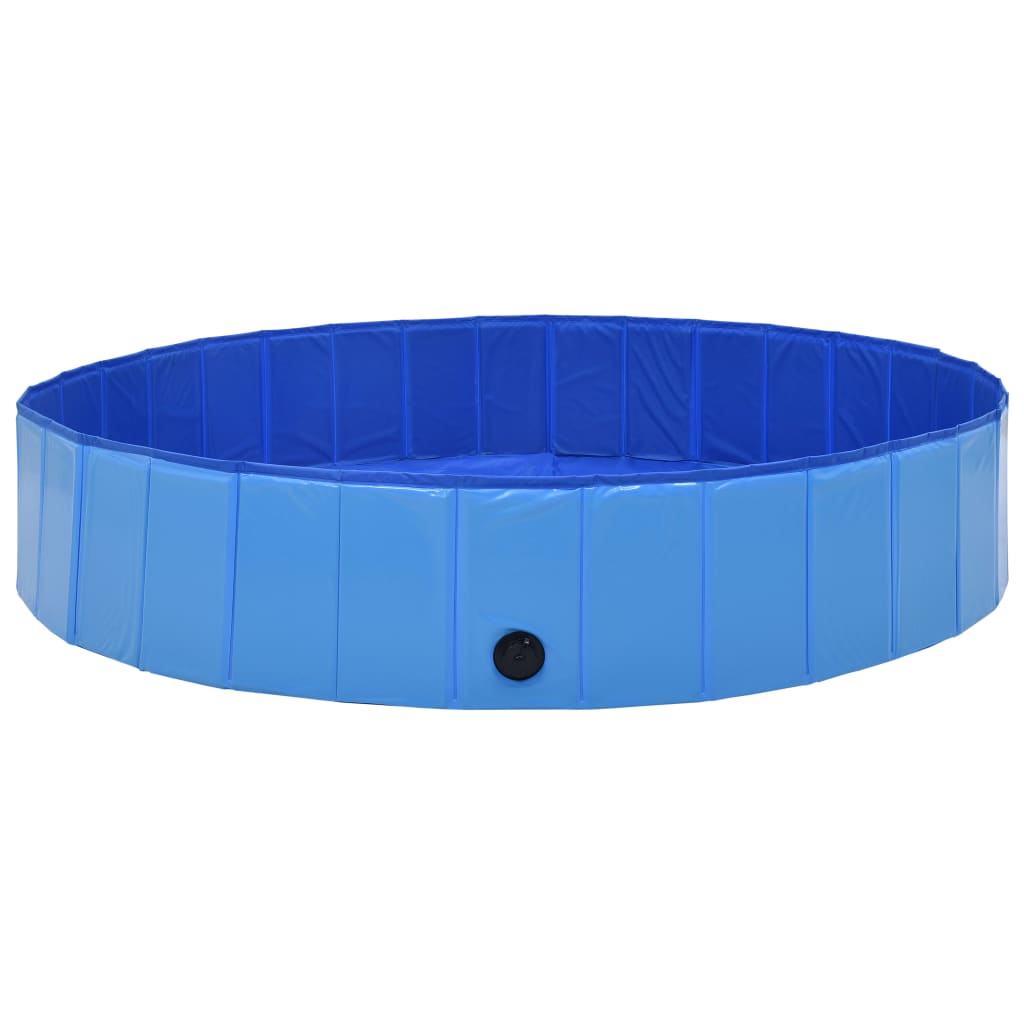 Foldable dog pool, blue, 160 x 30 cm, PVC
